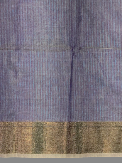 Narayanpet Zari Tissue Cyan Blue Cotton Sarees CS149