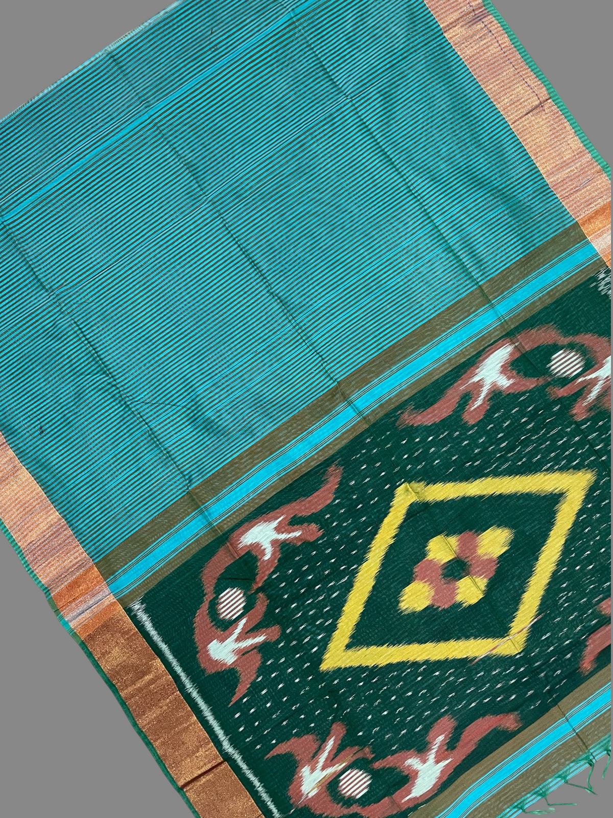Narayanpet Zari Tissue Light Green Cotton Sarees CS148