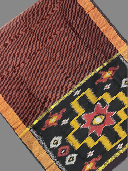 Narayanpet Zari Tissue Maroon Cotton Sarees CS145