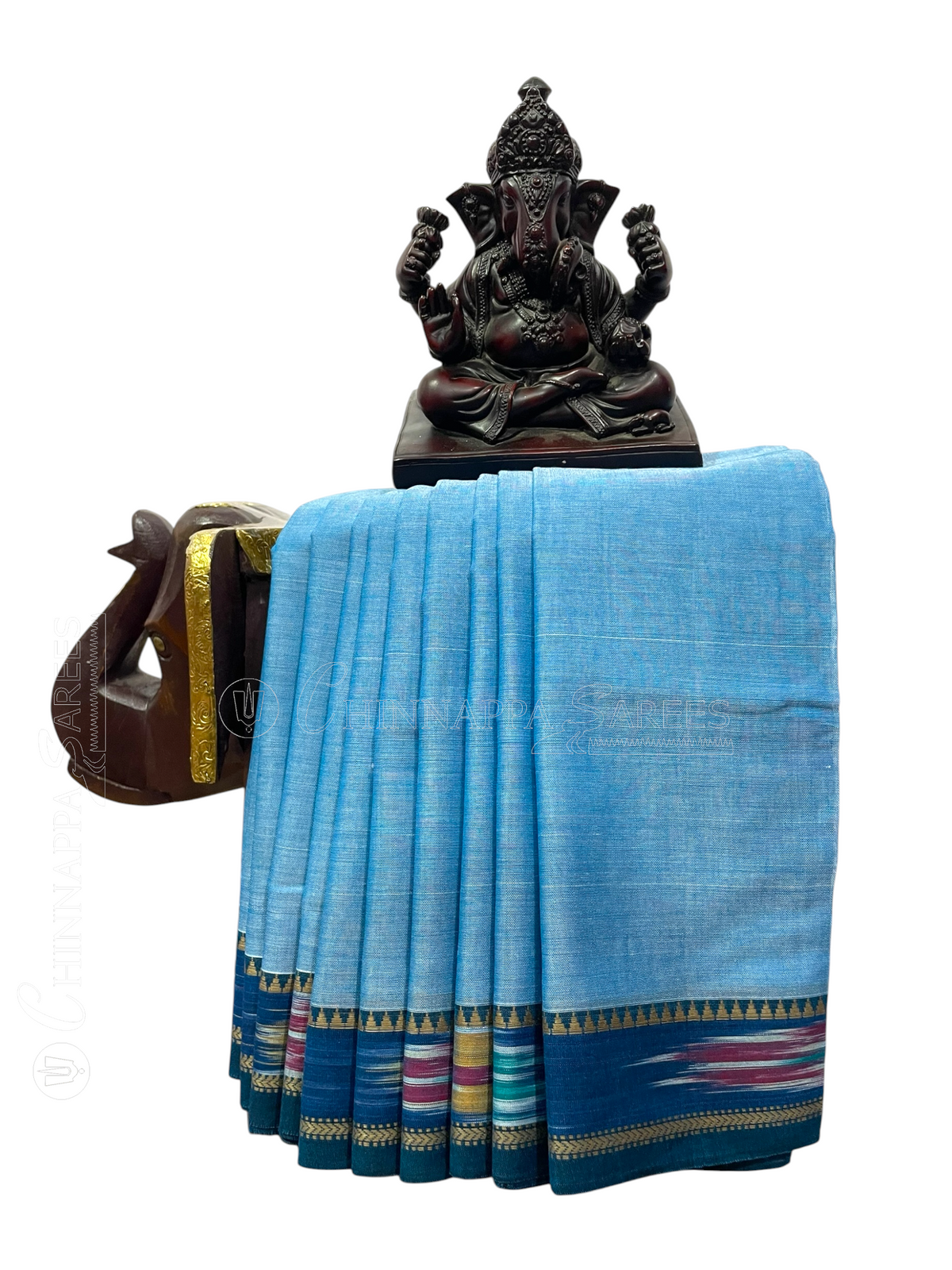 Narayanpet Sky Blue Cotton Sarees CS118