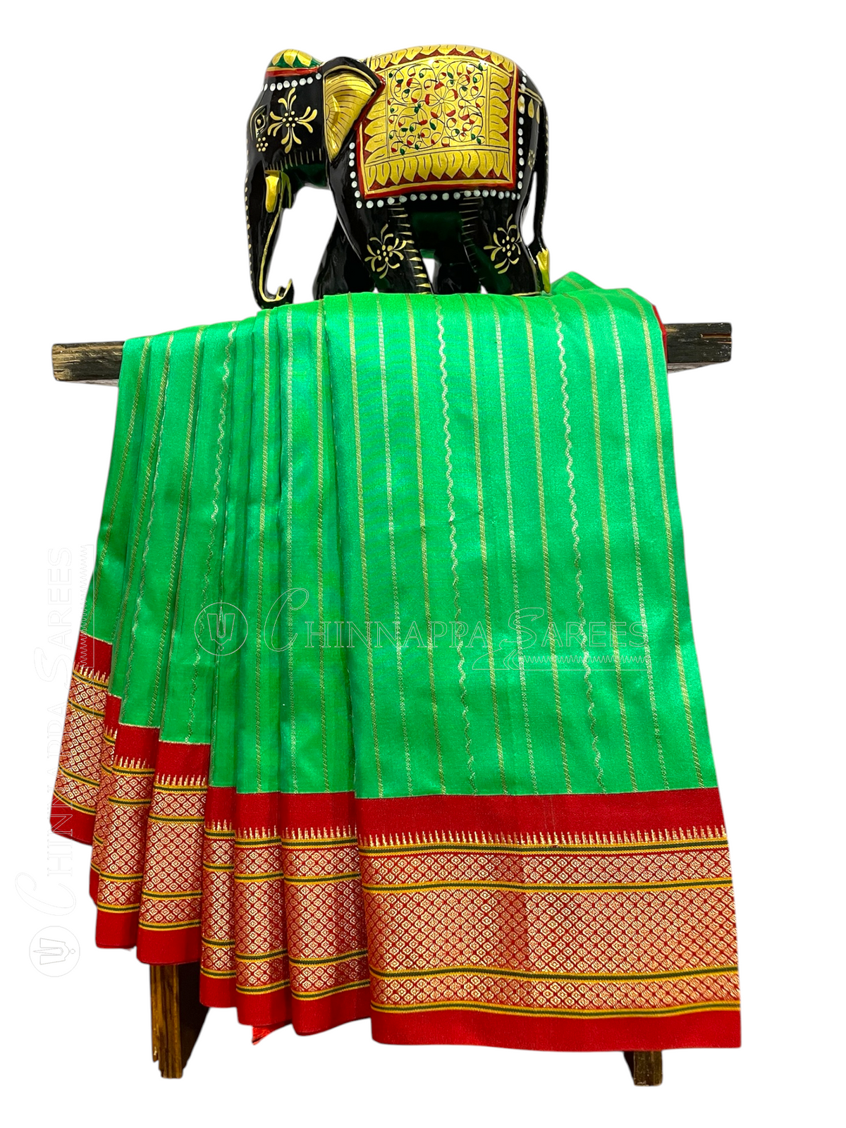 Paithani Stripes Sea Green Pure Silk Saree