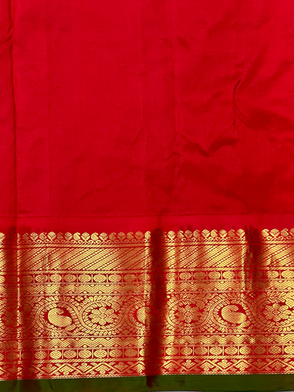 Gadwal Big Border Coffee Brown Pure Silk Sarees