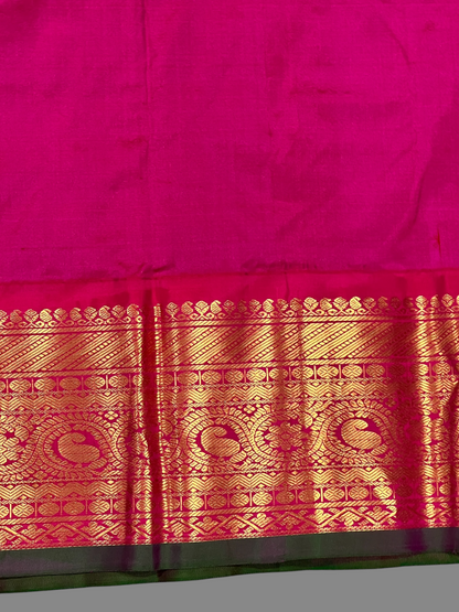 Gadwal Big Border Dark Purple Pure Silk Sarees
