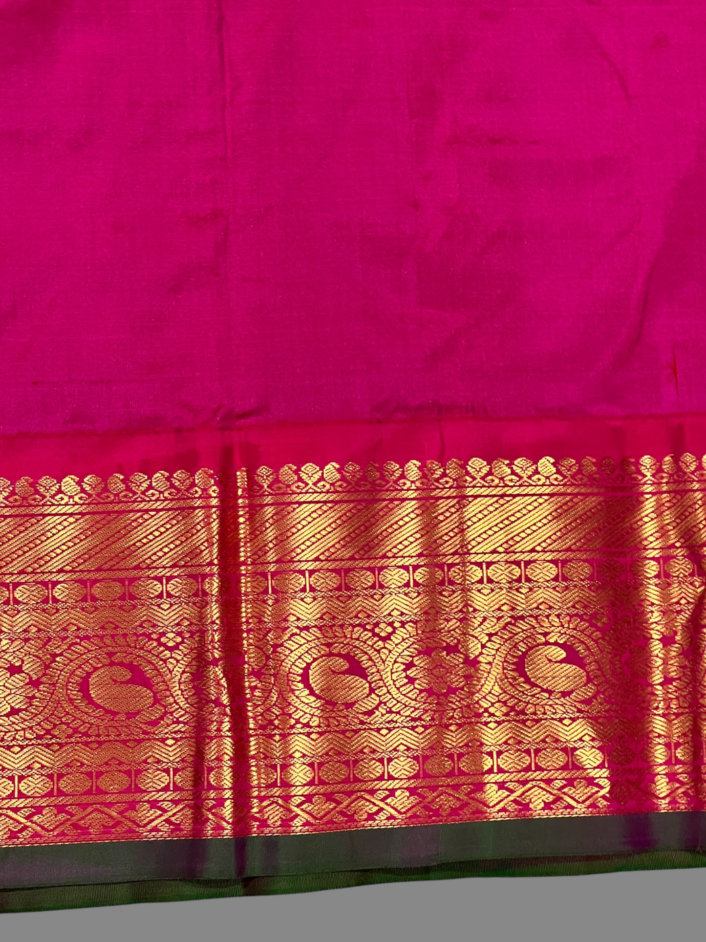 Gadwal Big Border Brown Pure Silk Sarees