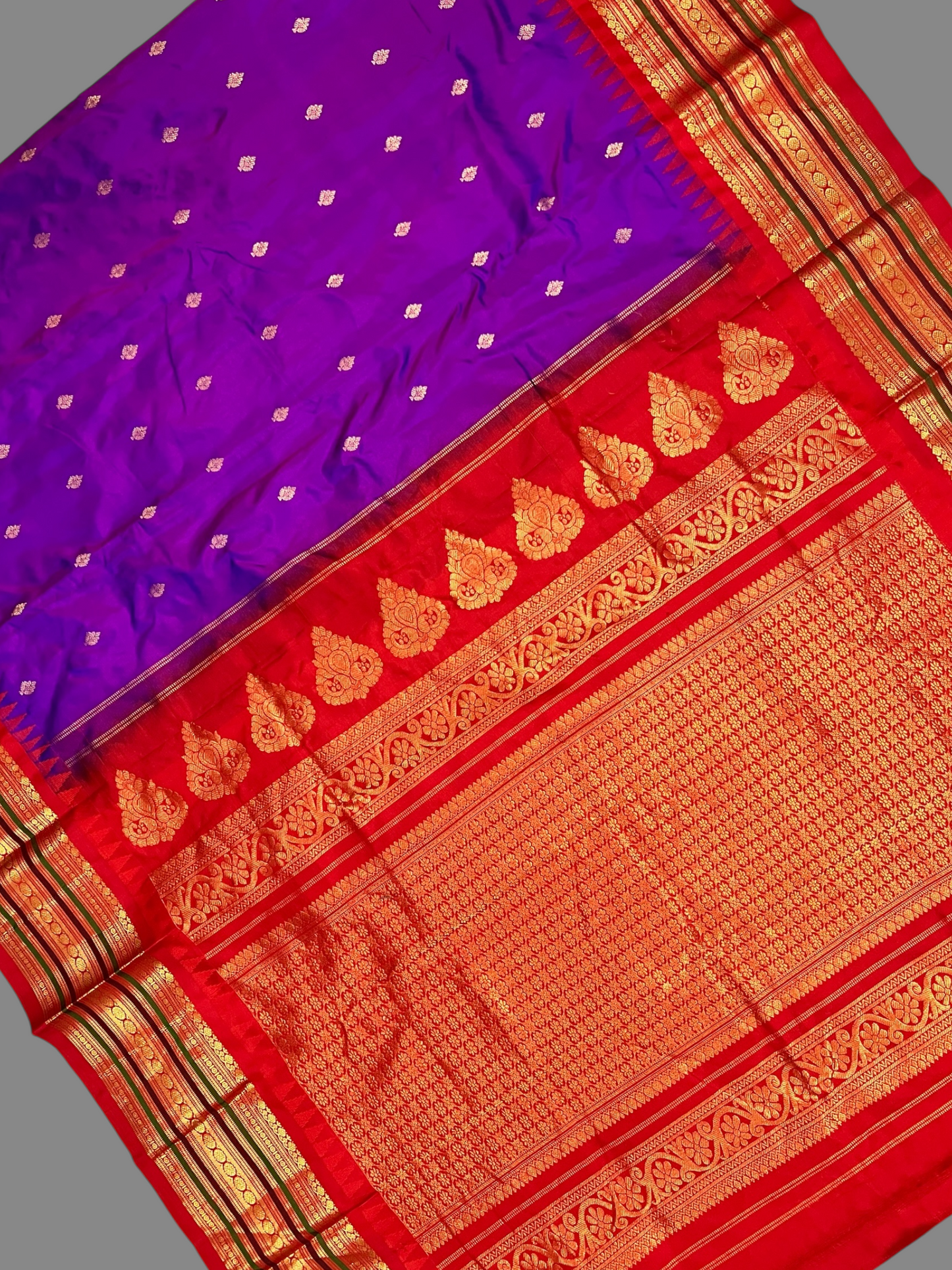 Varsha Border Violet Pure Silk Saree