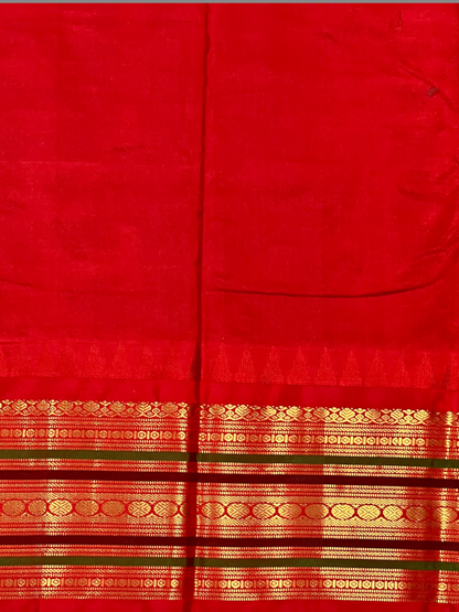 Varsha Border Green Pure Silk Saree