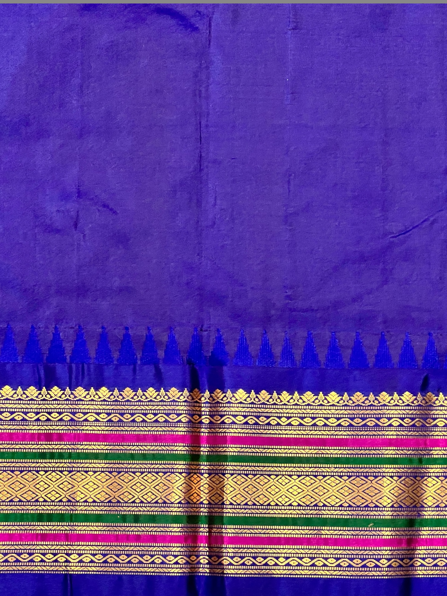 Varsha Border Parrot Green Pure Silk Saree