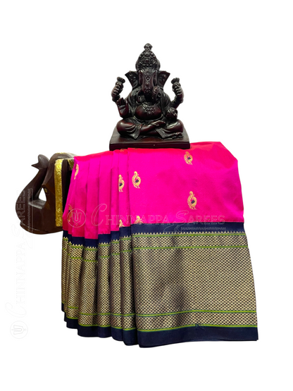 Paithani Deep Pink Pure Silk Saree | Navratri Exclusive