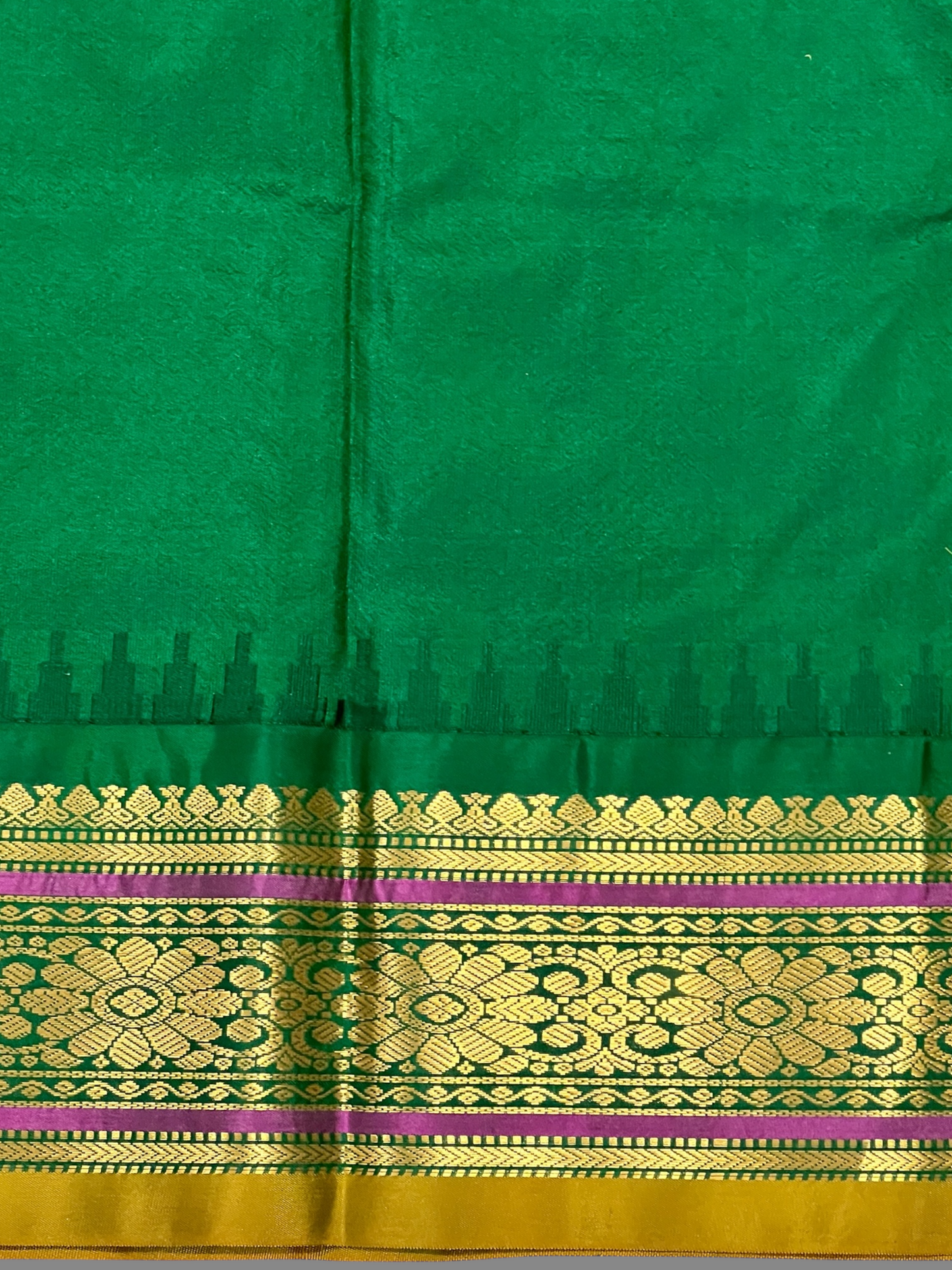 Kanchi Orange Stripes Butta Pure Silk Sarees