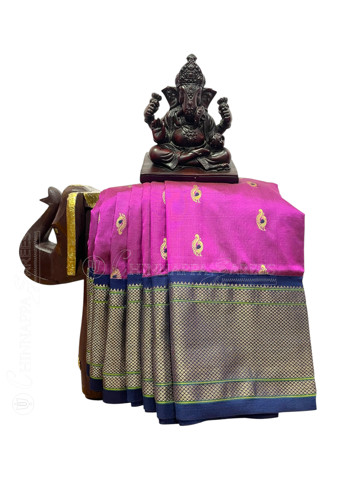 Paithani Wine Violet Pure Silk Saree | Navratri Exclusive