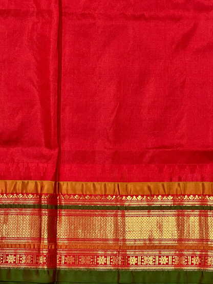 Kanchi  Navy Blue Stripes Butta Pure Silk Sarees