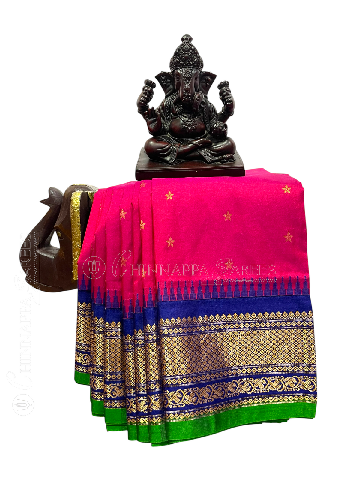 Dark Pink Pure Silk Saree | Navratri Exclusive