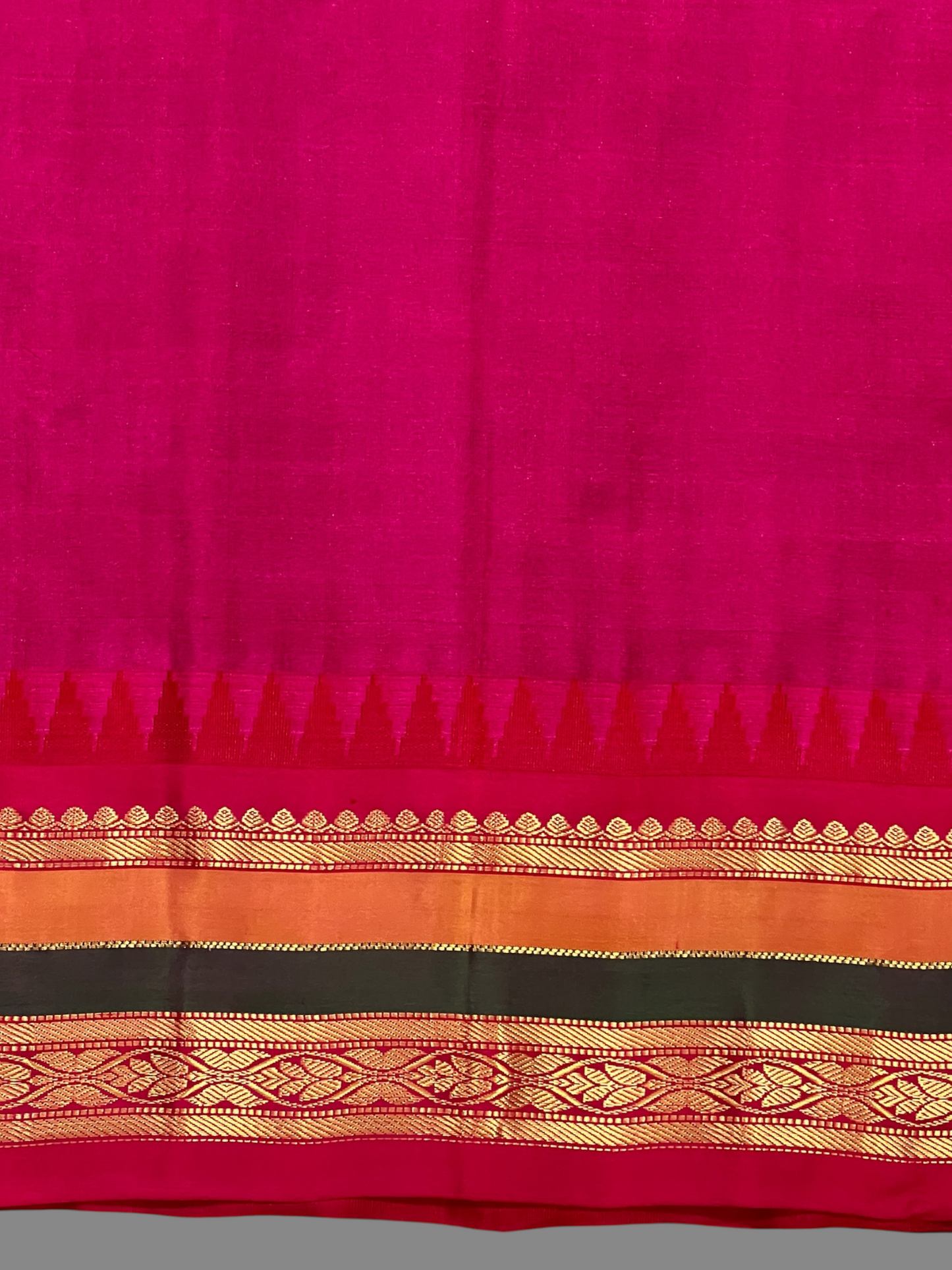 Gap Border Checks Brown Pure Silk Saree