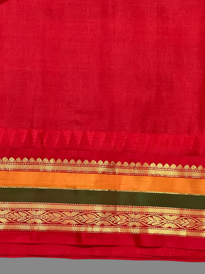 Gap Border Checks Light Mint Green Pure Silk Saree