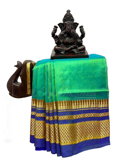 Sea Green Pure Silk Saree | Navratri Exclusive