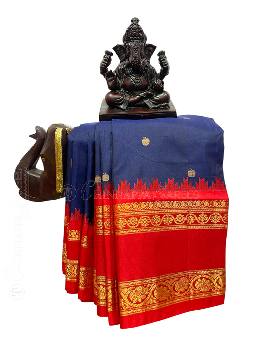 Royal Blue Pure Silk Saree | Navratri Exclusive