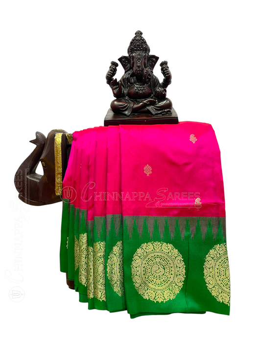 Rani Pink Pure Silk Saree | Diwali Exclusive