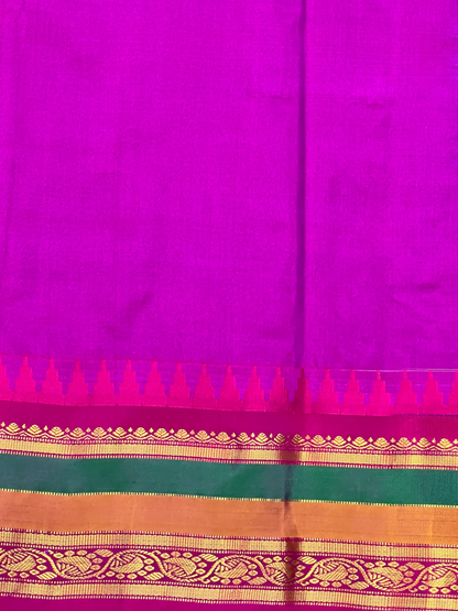 Gap Border Checks Grey Pure Silk Saree