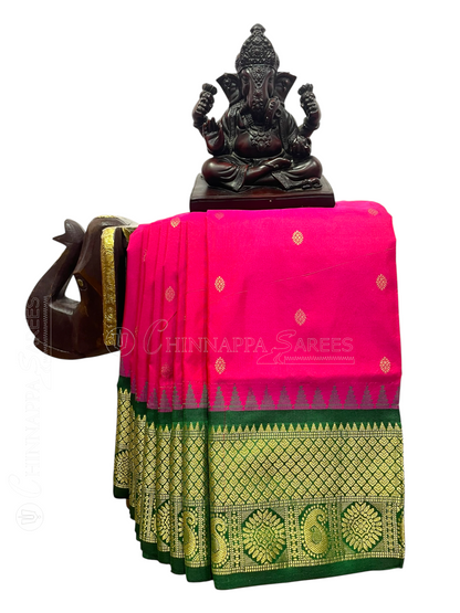 Rani Pink Pure Silk Saree | Diwali Exclusive