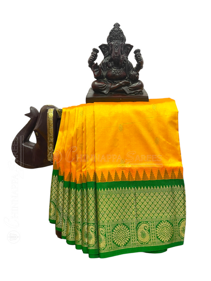 Mango Yellow Pure Silk Saree | Diwali Exclusive