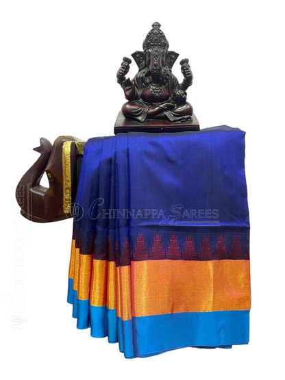 Vibrant Royal Blue Pure Silk Saree | Diwali Exclusive