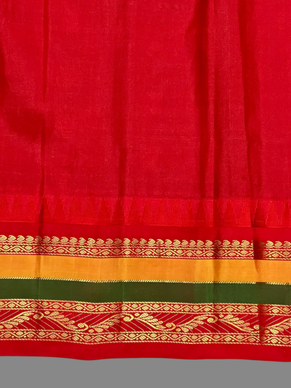 Gap Border Checks Blue Pure Silk Saree