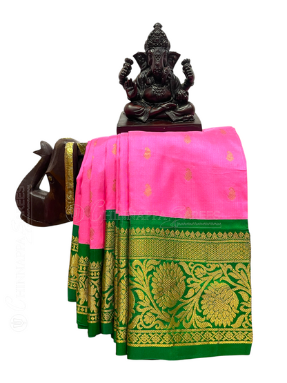 Elegant Rani Pink Pure Silk Saree | Diwali Exclusive
