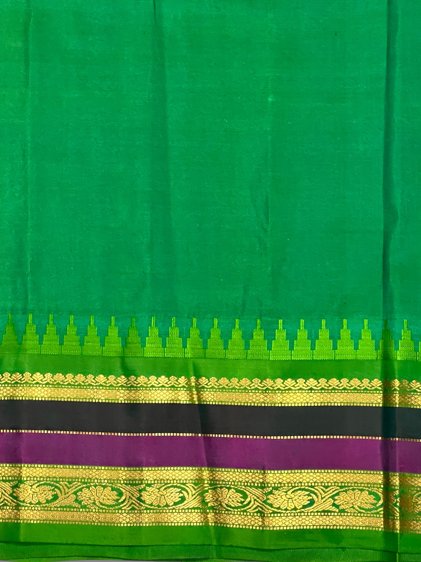 Gadwal Border Checks Orange Pure Silk Saree
