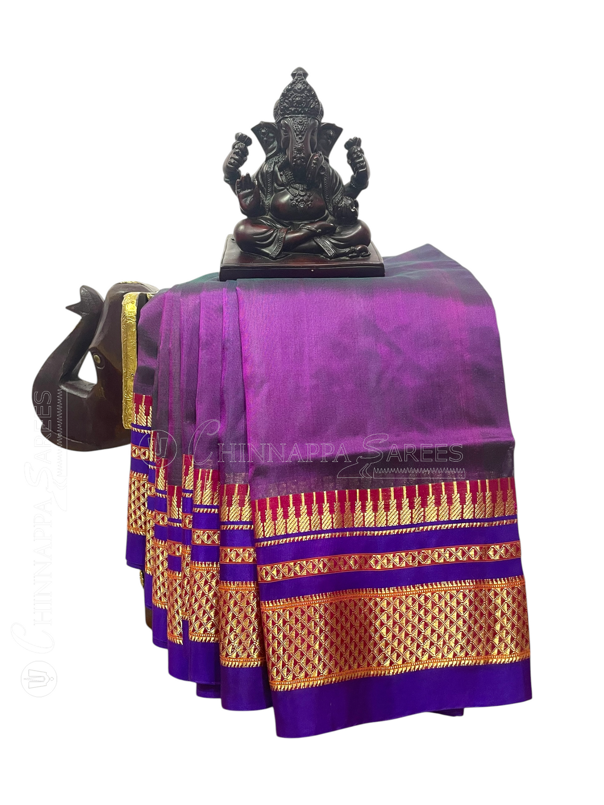 Deep Violet Purple Pure Silk Saree | Diwali Exclusive