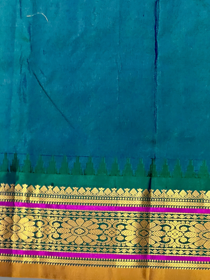 Kanchi White Stripes Butta Pure Silk Sarees