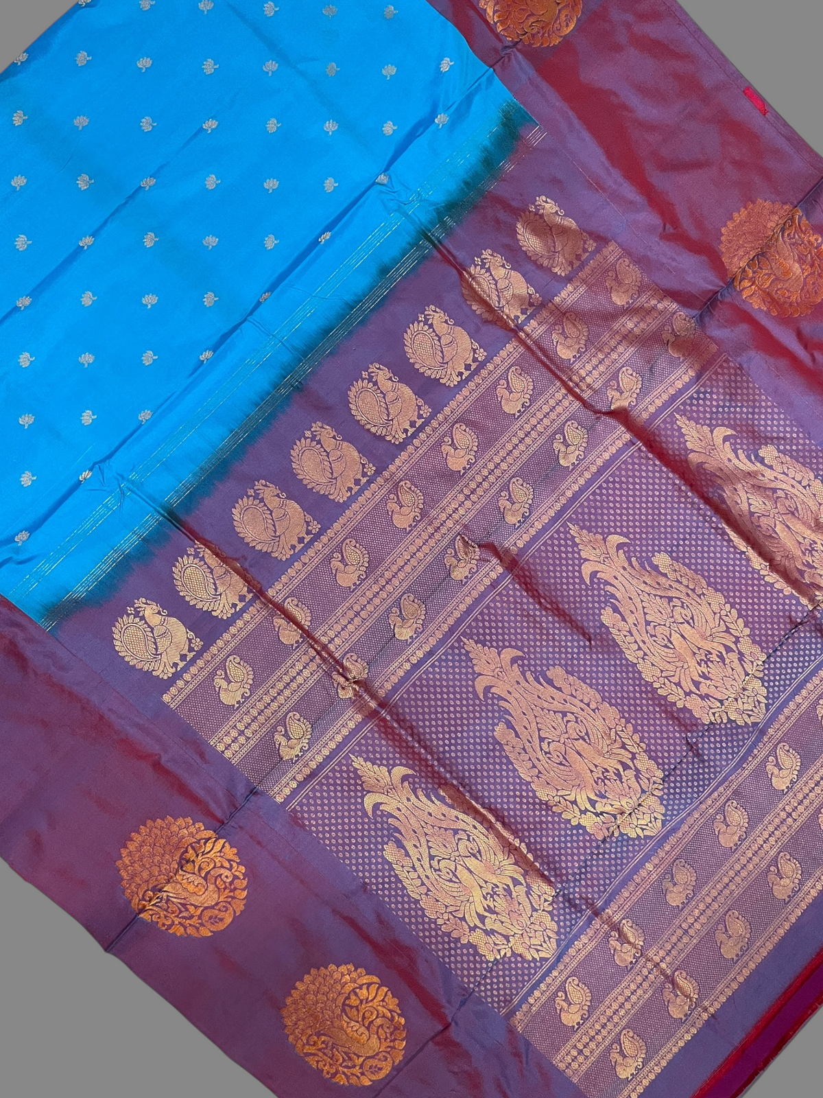 Sky Blue Pure Silk Saree | Navratri Exclusive