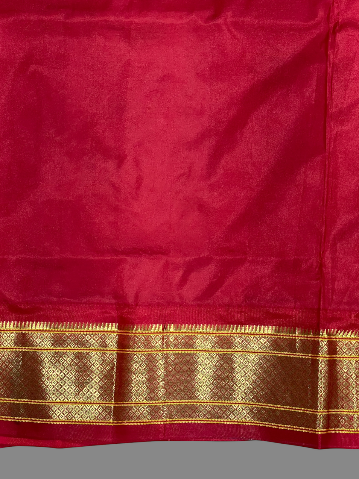 Matte Black & Crimson Red Pure Silk Saree | Diwali Exclusive