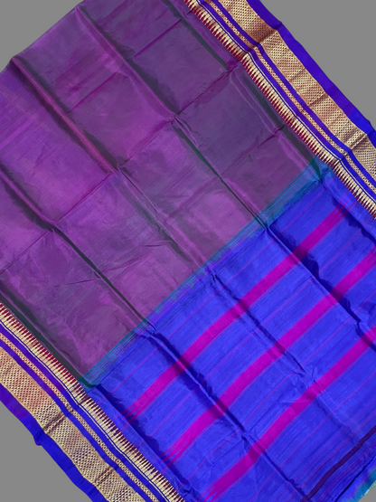 Deep Violet Purple Pure Silk Saree | Diwali Exclusive