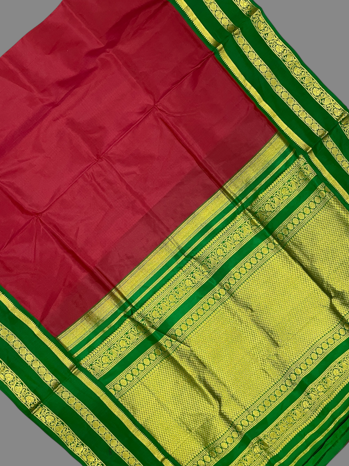 Crimson Red Pure Silk Saree | Navratri Exclusive