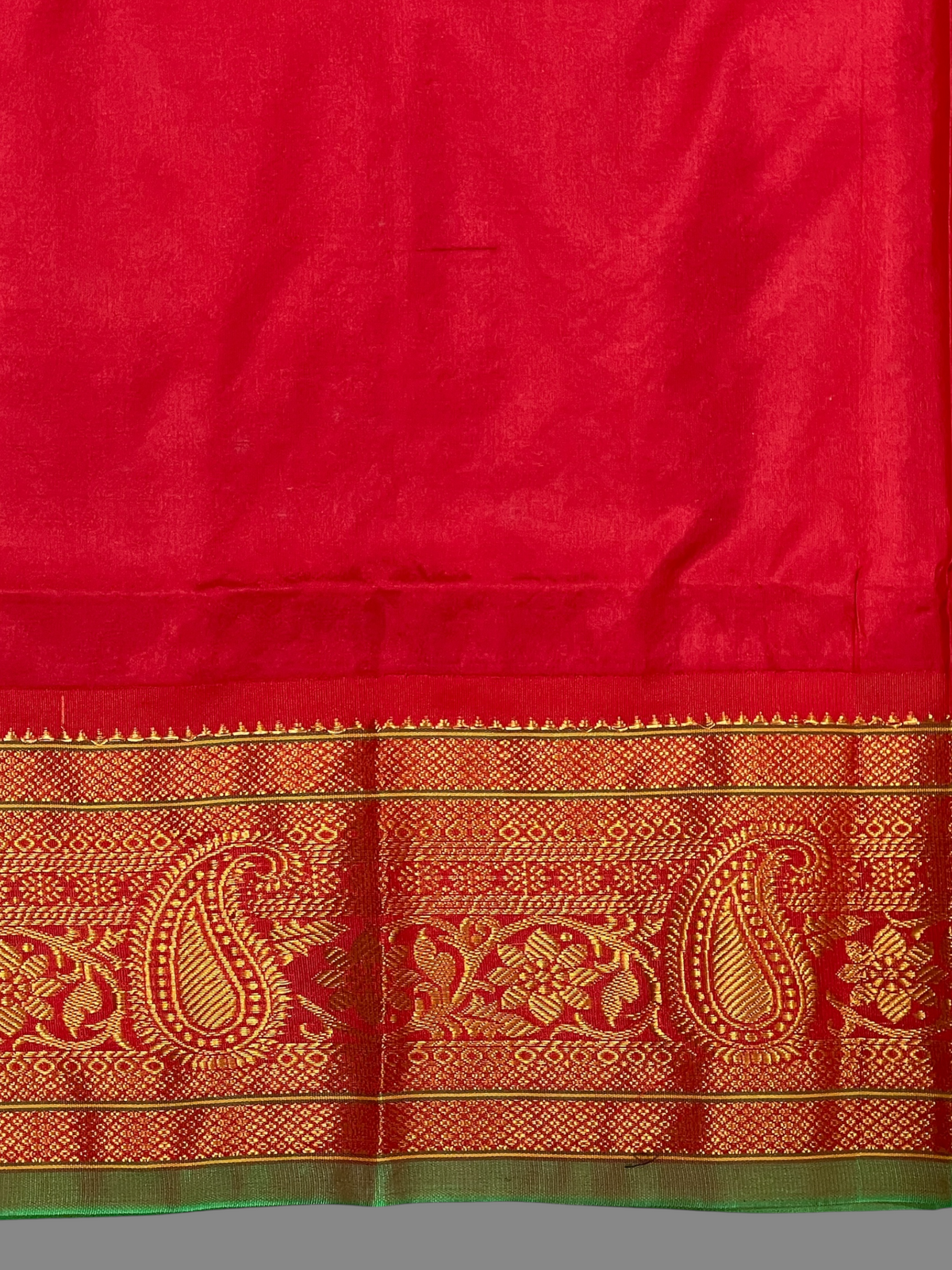 Black & Crimson Red Pure Silk Saree | Diwali Exclusive
