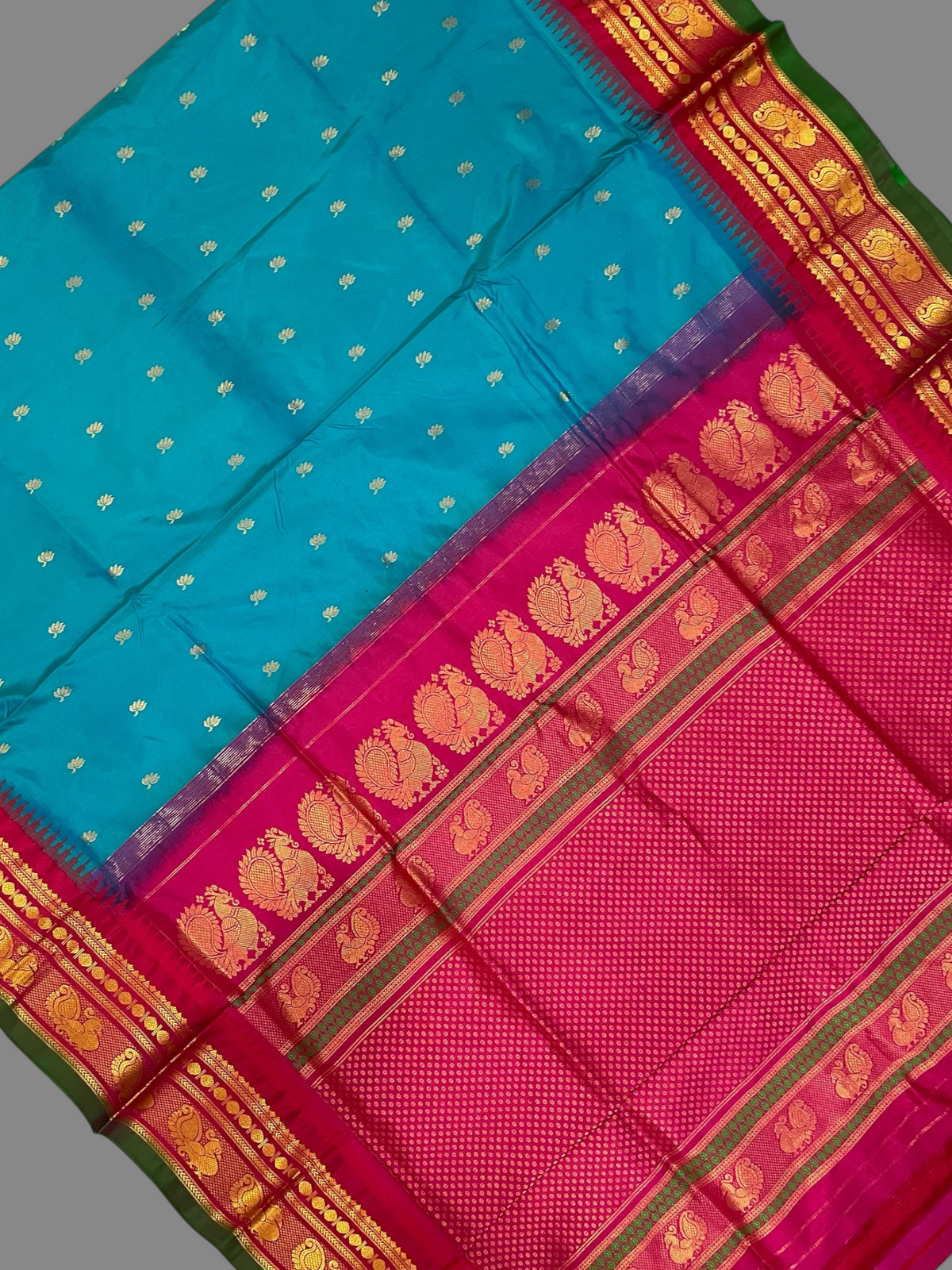 Mahalaxmi Rama Blue Pure Silk Saree | Navratri Exclusive