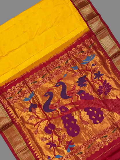 Sunshine Yellow Pure Silk Saree | Diwali Exclusive