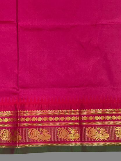 Moss Black Pure Silk Saree | Diwali Exclusive