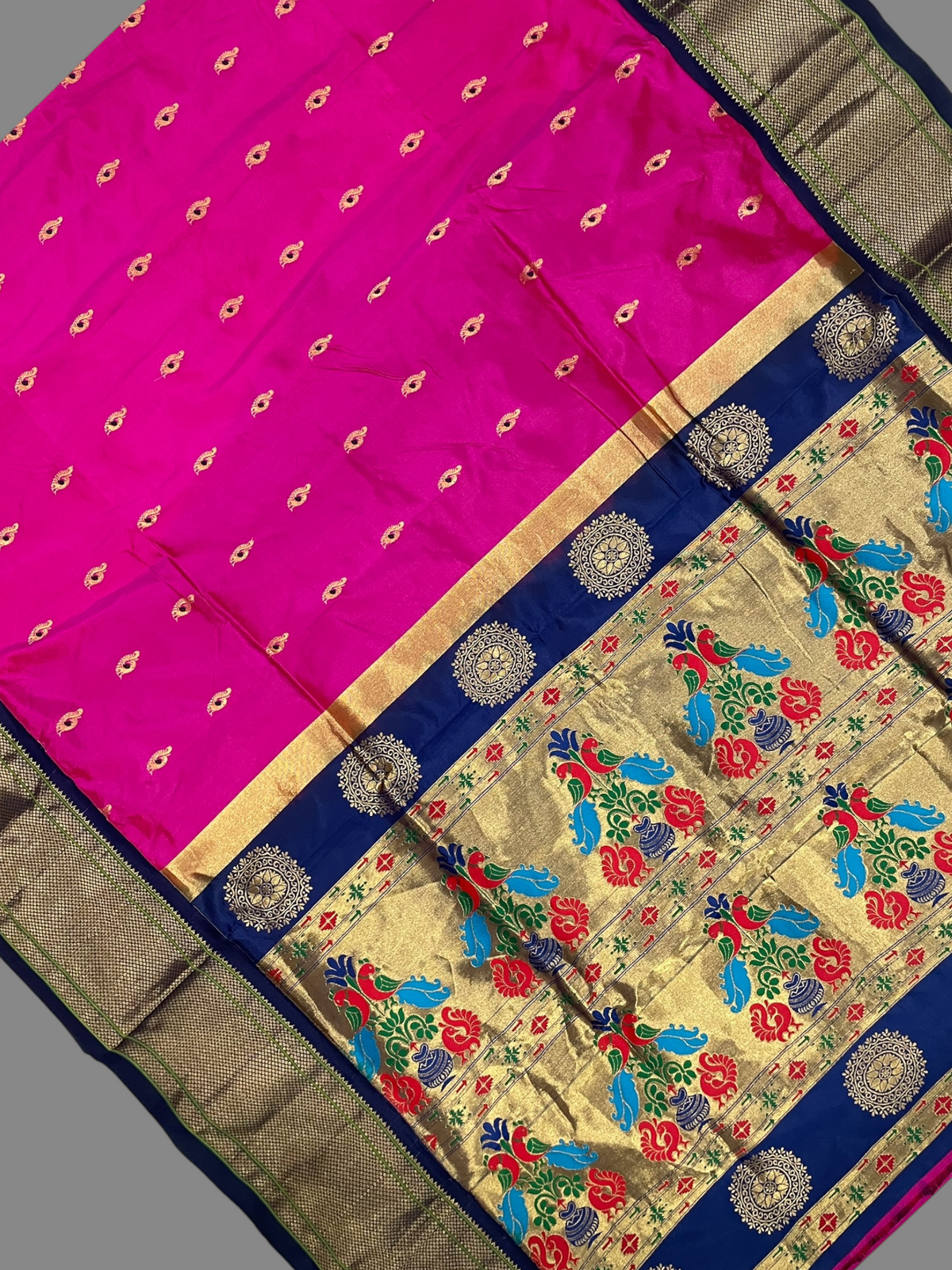Paithani Deep Pink Pure Silk Saree | Navratri Exclusive