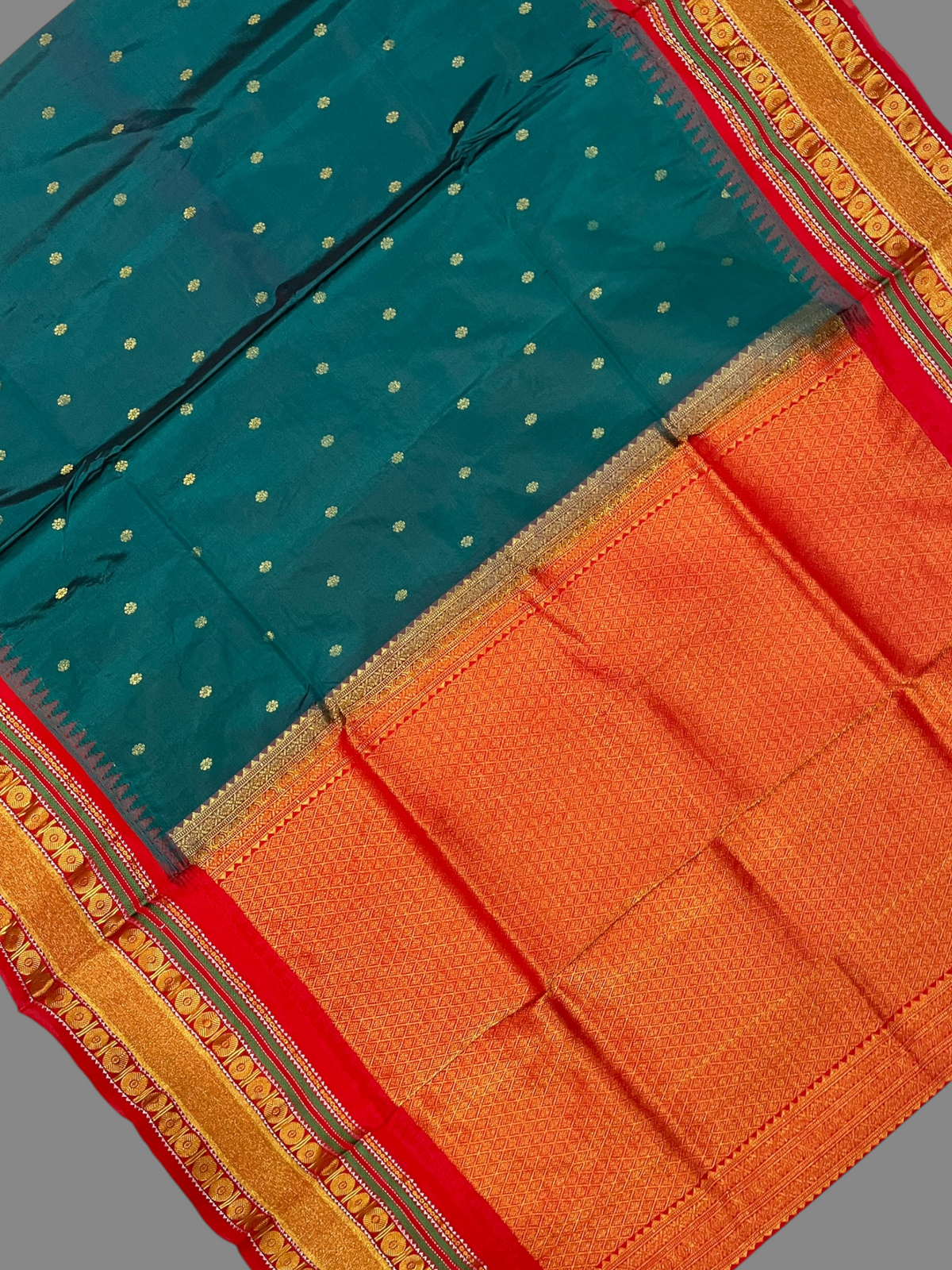 Peacock Teal Pure Silk Saree | Diwali Exclusive