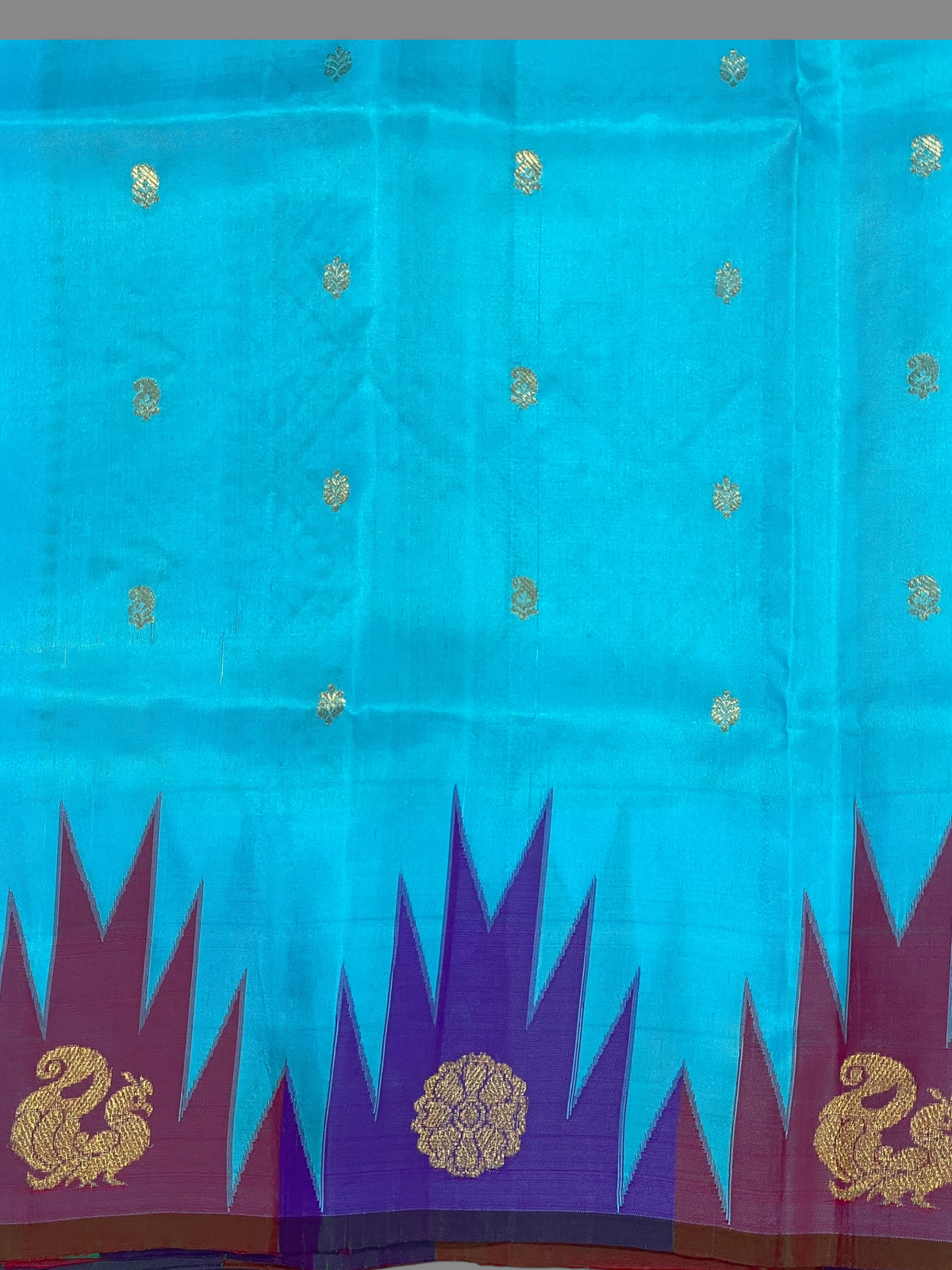 Cyan Blue Pure Silk Saree | Diwali Exclusive