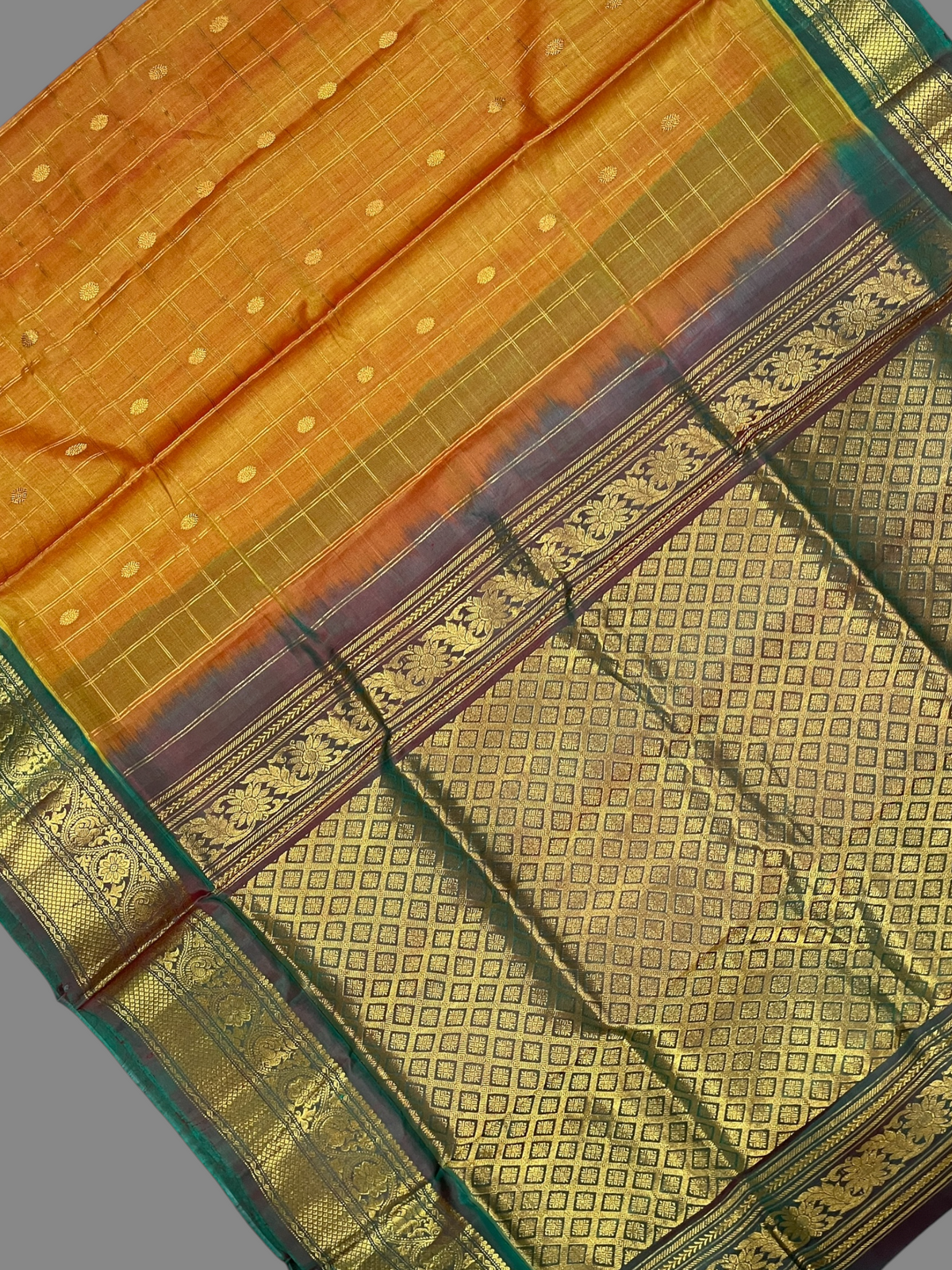 Golden Yellow Sico Cotton Saree | Diwali Exclusive