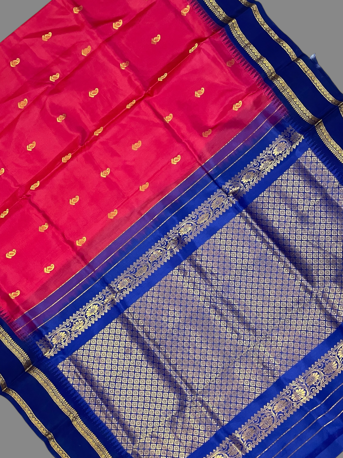 Crimson Red Pure Silk Saree | Navratri Exclusive