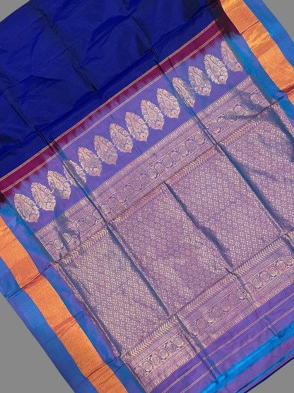 Vibrant Royal Blue Pure Silk Saree | Diwali Exclusive