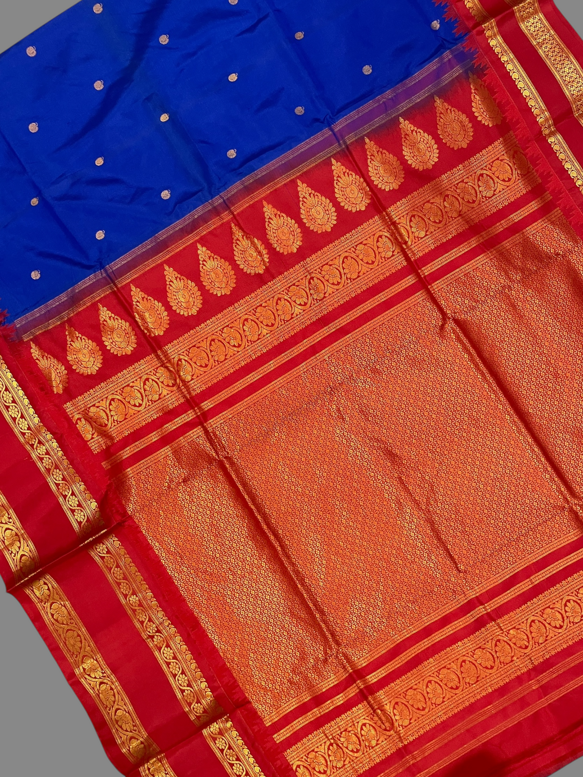 Royal Blue Pure Silk Saree | Navratri Exclusive