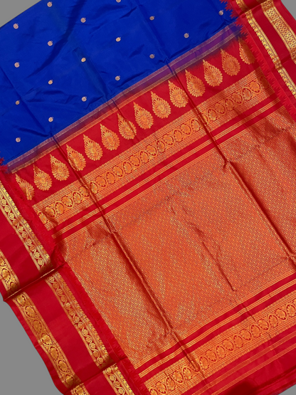 Royal Blue Pure Silk Saree | Navratri Exclusive
