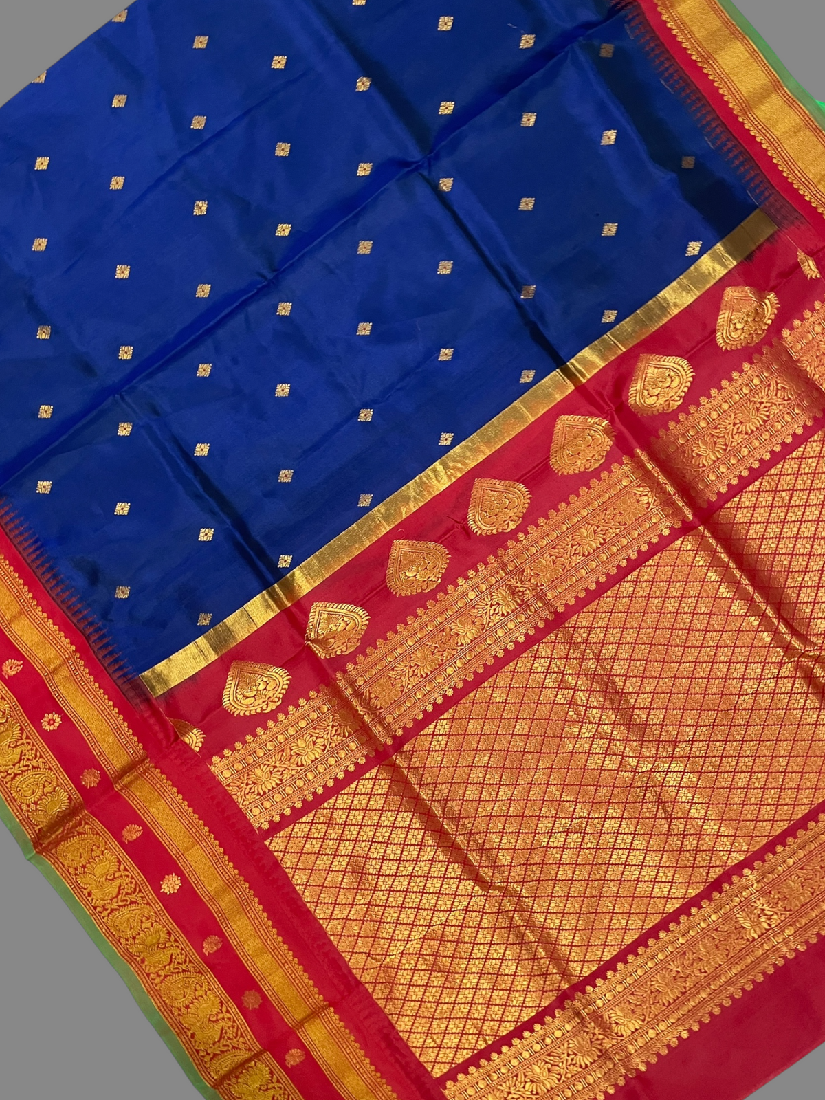 Royal Blue Pure Silk Saree | Navratri Exclusive