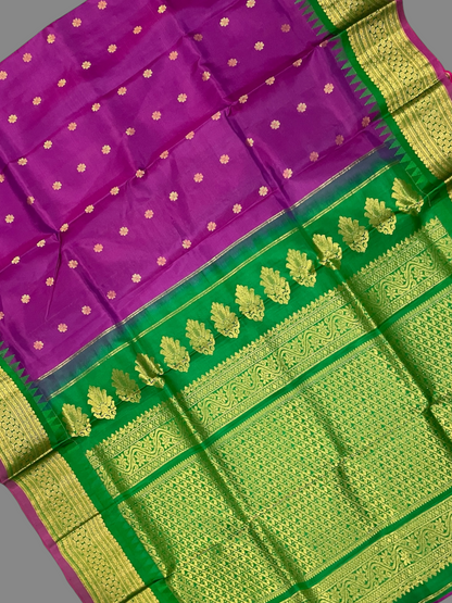 Royal Purple Pure Silk Saree | Diwali Exclusive