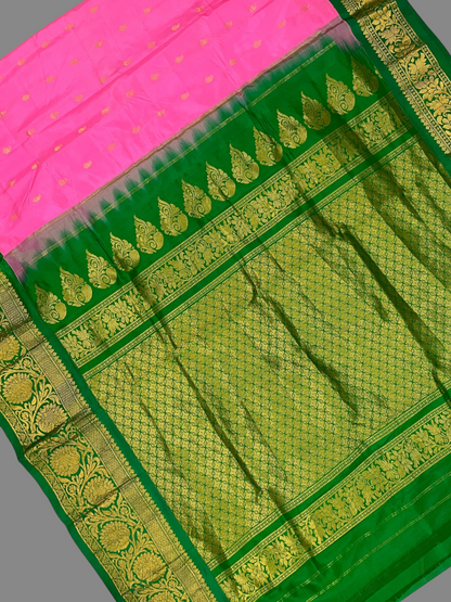 Elegant Rani Pink Pure Silk Saree | Diwali Exclusive