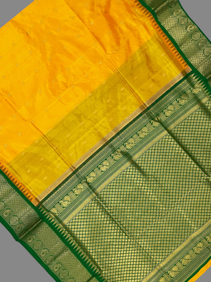 Mango Yellow Pure Silk Saree | Diwali Exclusive